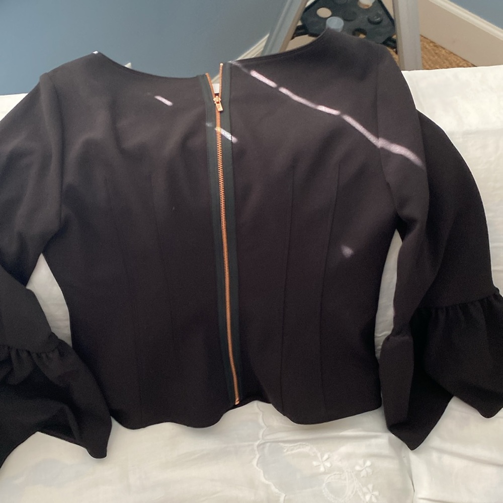 Tibi Crepe bluse with black zipper